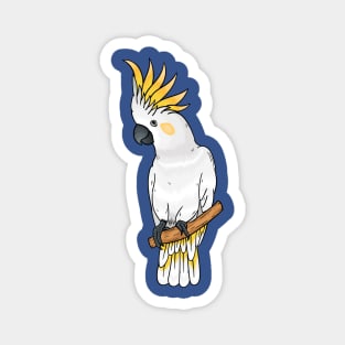 Sulphur-crested cockatoo bird cartoon illustration Magnet