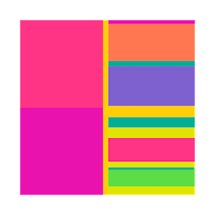 It's hip to be square. . . in neon color block pattern - neon pink,neon yellow, neon green T-Shirt