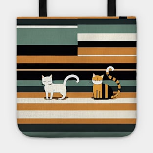 Abstract Cat Stripes: A Whiskered Tapestry of Colors Tote