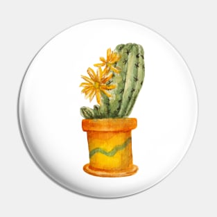 Watercolor cactus Pin
