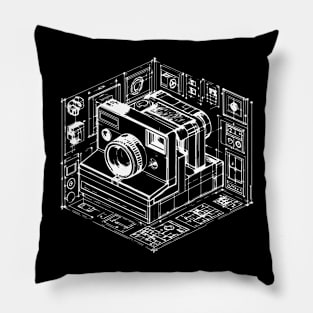 old camera wireframes design Pillow