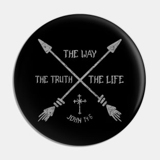 The Way, the Truth and the Life from John 14:6, Boho style with white text Pin