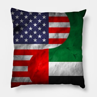 USA and United Arab Emirates UAE Dual Flag Yin Yang Combination Pillow