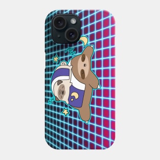 Sleepy Pug and Sloth Vaporwave Phone Case