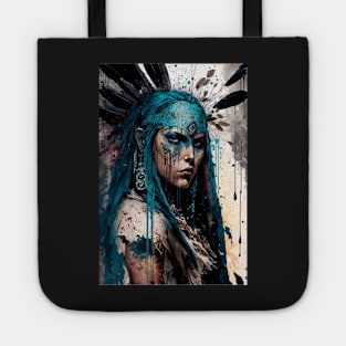 Fierce Indigenous Warrior Illustration Tote