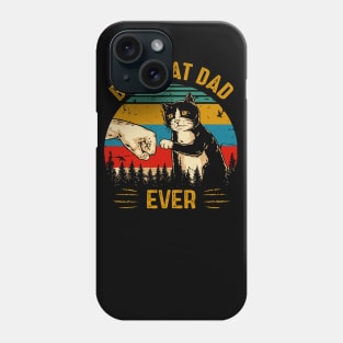 Vintage Best Cat Dad Ever Fist Bump Black Cat Gift Phone Case