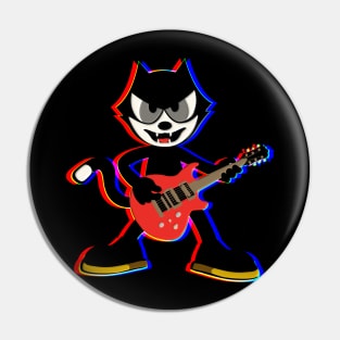 Felix the Cat in Retro Glitch Style - Nostalgic Cartoon Art Pin