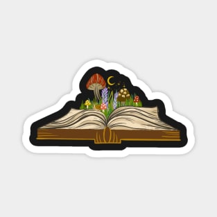 Open Book Cottage Core Design- Books- Magnet