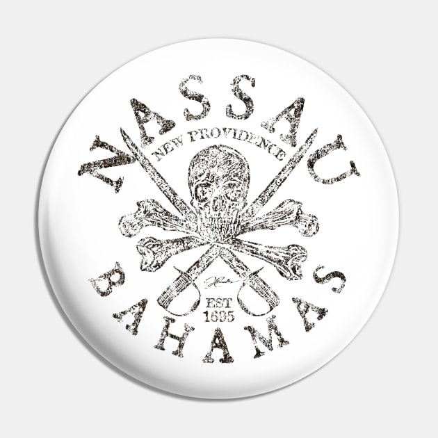 Nassau, Bahamas, Pirate Skull & Crossbones Pin by jcombs