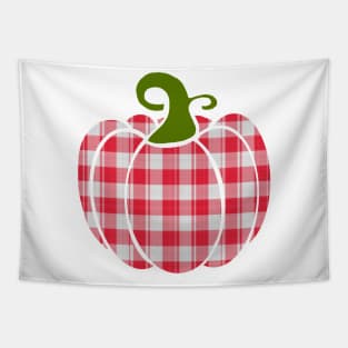 Farmhouse, Country, Red Gingham Pumpkin Tapestry