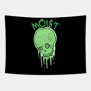 Moist Gross Word Slimy Skull Black Tapestry