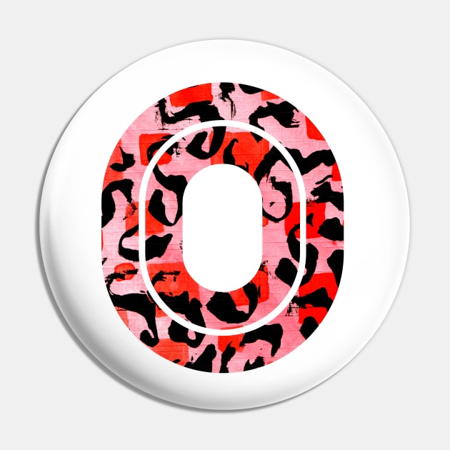 Abstract Letter O Watercolour Leopard Print Alphabet Red Pin by Squeeb Creative