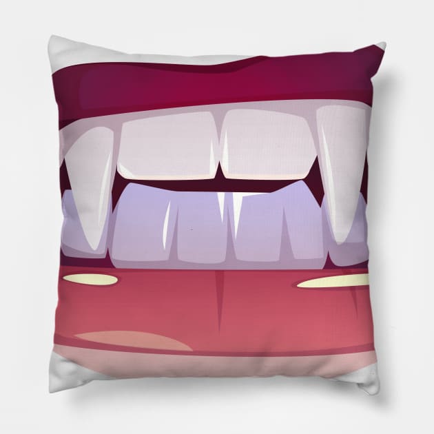 Halloween, Mouth Design Pillow by Humais