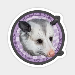 It's alright to cry // sad opossum Magnet