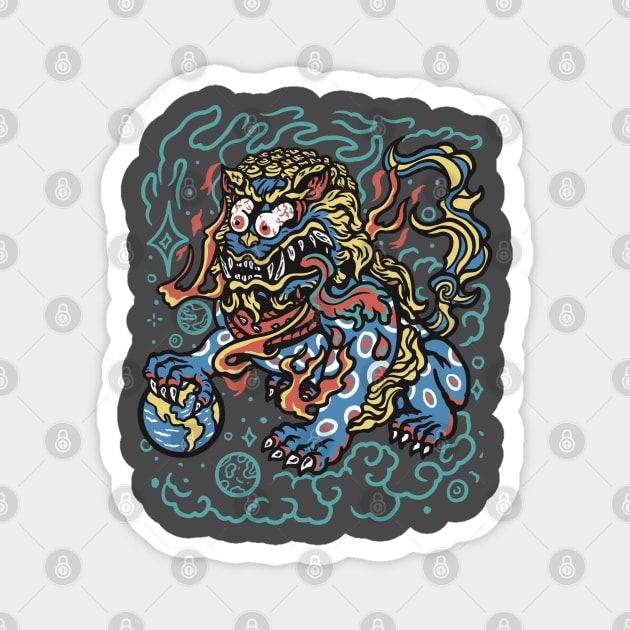 Foo Dog Rat Finked Magnet by elpizzaloco