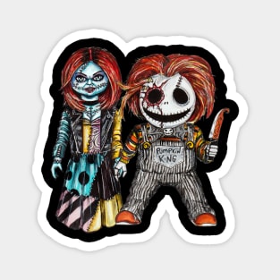 Sally Valentine and Chuck Skellington Magnet