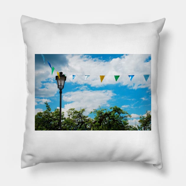 Bunting Flags in Ligosullo Pillow by jojobob