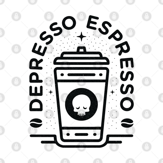 Depresso Espresso | Black On White | Large by Stael Clothing