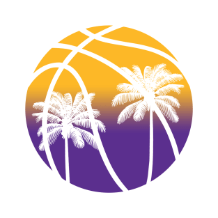 LA Palm Tree Basketball - White T-Shirt