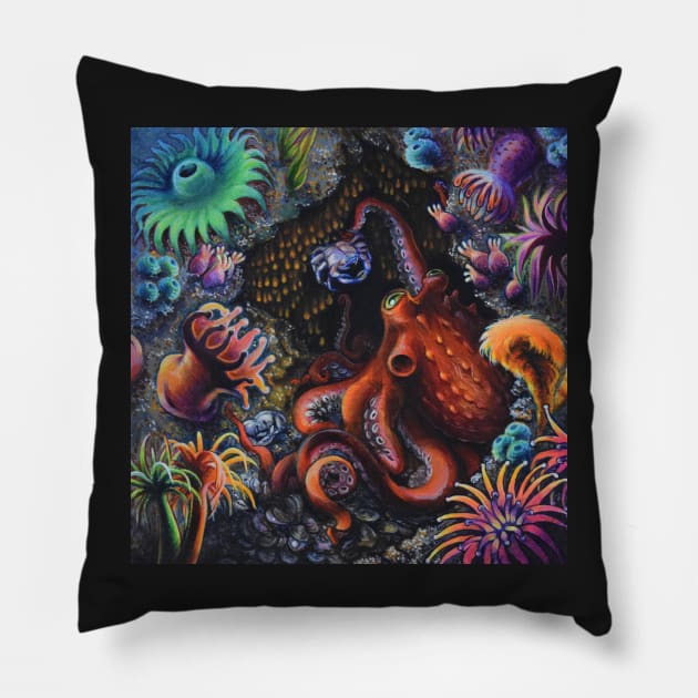 Octopus Garden of Earthly Delights Pillow by RJKpoyp