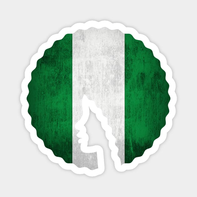 Afro Hair Woman with African Nigerian Colors, Black History Magnet by logiamerch