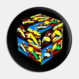 Cube Colorful Abstract Design Pin