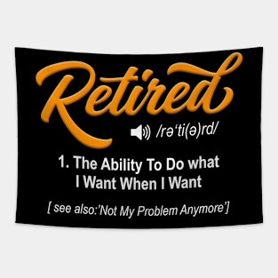 Retired Definition Funny Retirement Humor Retired Men Women Tapestry