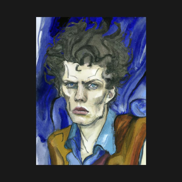 Austin Osman Spare painting in his own style impressionist surrealism by hclara23