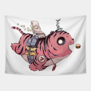 Pink Tiger Skyways Tapestry