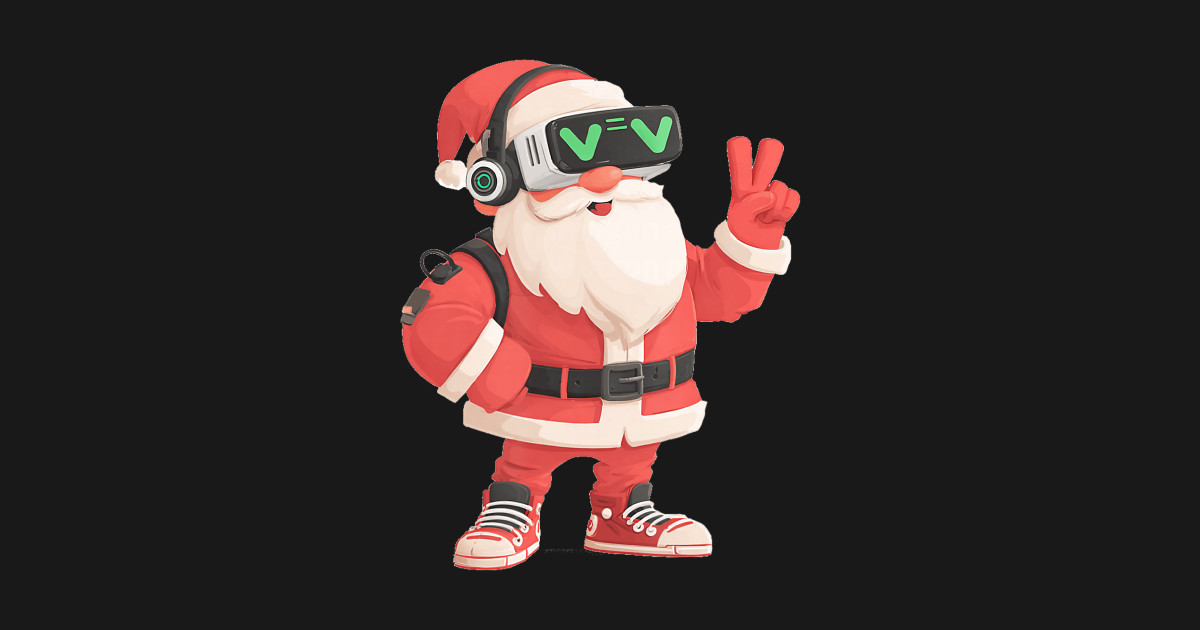 Gaming Santa VR Headset Christmas Tech Holiday Fun Design - Vr Santa ...