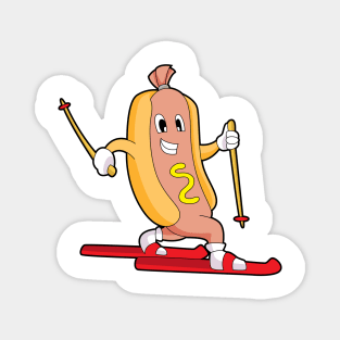 Hotdog Skier Ski Magnet