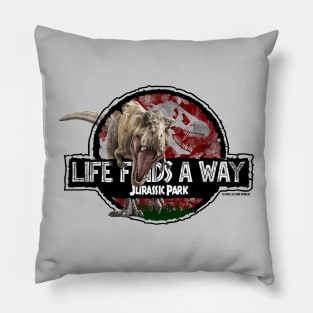 "Life Finds a Way" - Dr Ian Malcolm Jurassic Quote - T-Rex Pillow