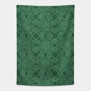 Moss Green Linen Textured Circles Tapestry