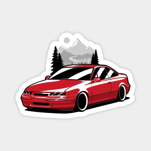 Red Opel Calibra Classic Coupe Magnet