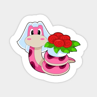 Snake Bride Flowers Wedding Magnet