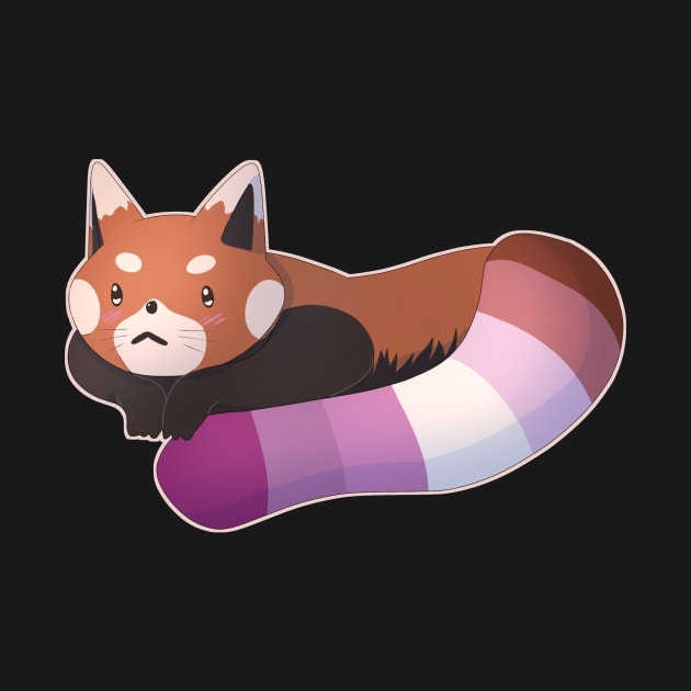 Lesbian Pride Red Panda by celestialuka