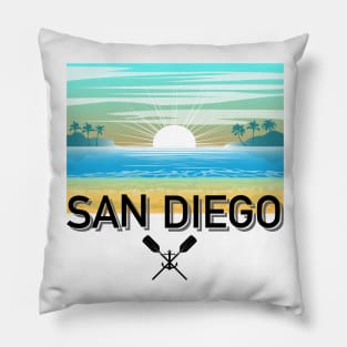 San Diego Design, with Black Lettering Pillow