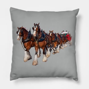 Clydesdale Eight Horse Hitch Pillow