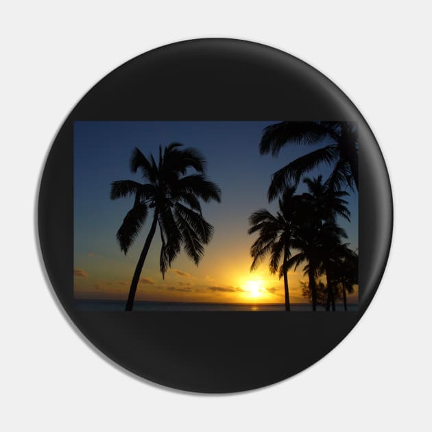 Palm Trees Sunset in Paradise Pin by KaSaPo