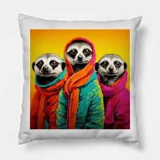 Hipster Meerkats 1 Pillow