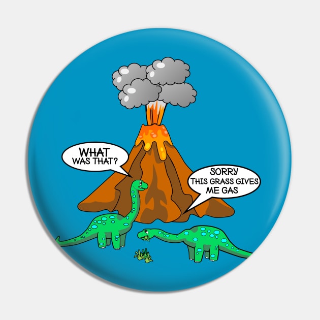 Dinosaurs and Volcano - Funny Dinosaurs Pin by Ashley-Bee