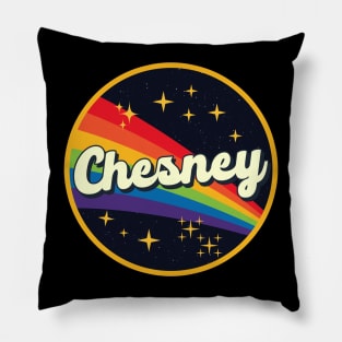 Chesney // Rainbow In Space Vintage Style Pillow