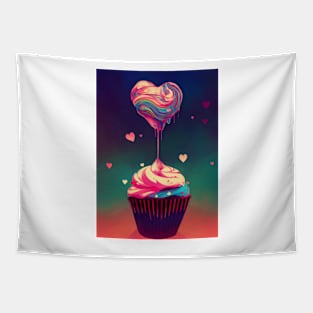 Heart melting cupcake Tapestry