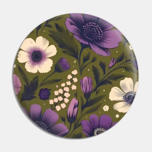 Purple Flowers Pin