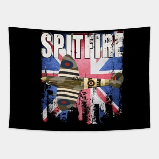 Spitfire Aircraft Plane WW2 RAF Airplane Union Jack Flag Tapestry