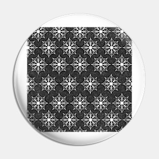 Snowflake Flower Pattern - Dark Gray Pin