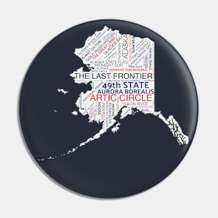 Alaska Word Map Pin