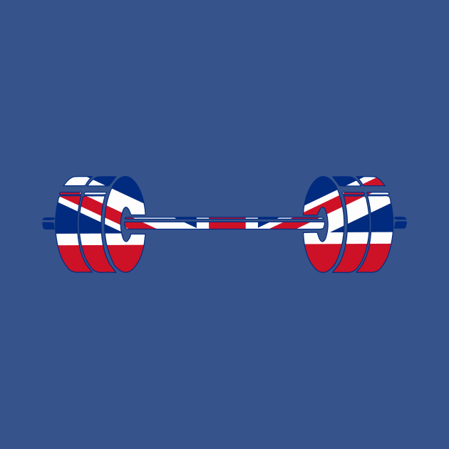 Union Jack Barbell Powerlifting Weight Lifting form by SusanaDesigns