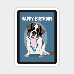 St Bernard dog brings sanitiser and toilet roll for birthday Magnet