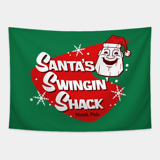 Santa's Swingin' Shack Tapestry by blairjcampbell